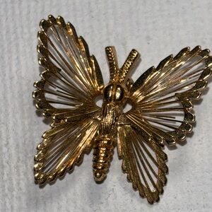 Monet Small Elegant Gold Butterfly Brooch FREE SHIPPING